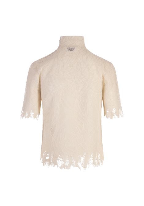 Top a Collo Alto In Pizzo Bianco ALEXANDER MCQUEEN | 829306-Q1BC99004